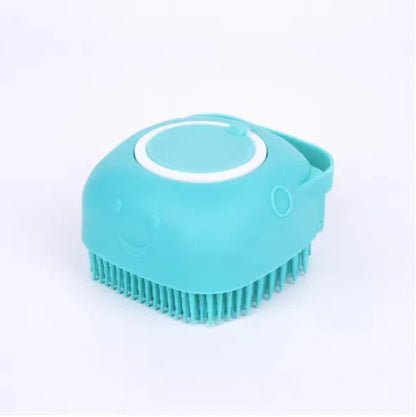 Pet Bath & Massage Brush With Shampoo Storage