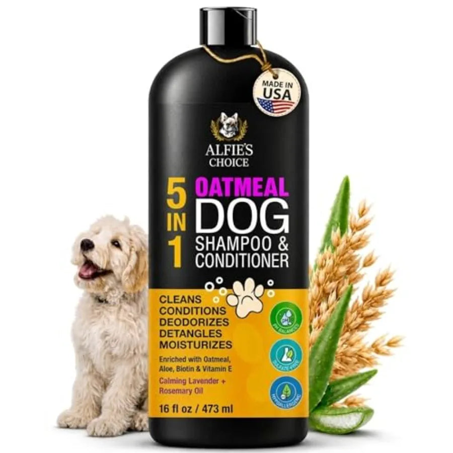 Shampoo and Conditioner for Itchy Skin Relief Puppy Shampoo for Sensitive Skin , Deodorizes and Detangles