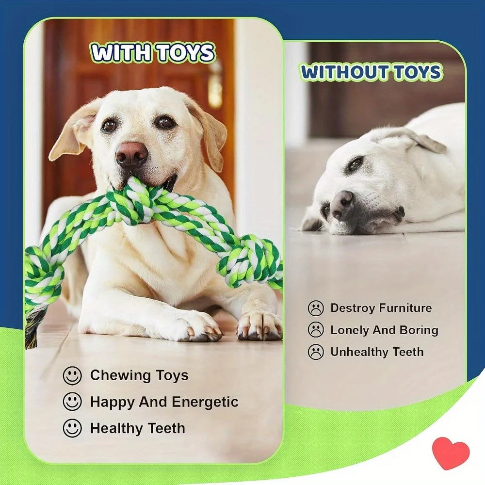 Heavy-Duty Dog Chew Rope Toys with Braided Knots