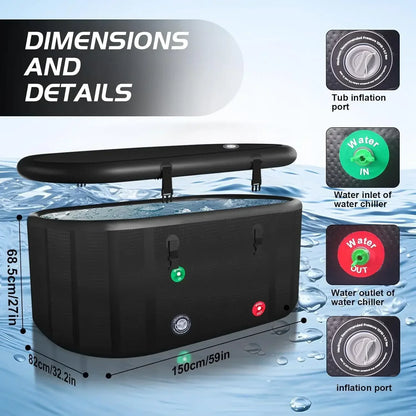 Ice Bath Tub for Recovery Compatible with Water Chillers