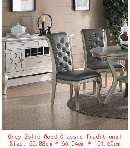 7pc Rect. Glass Dining Table Set w/ Chairs