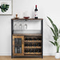 Wine Bar Cabinet With Adjustable Shelves & Glass Holders