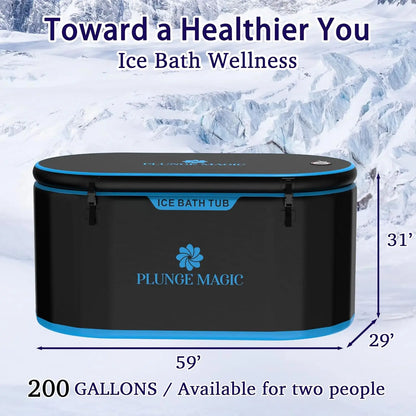 Inflatable Ice Bath Tub With Cover; Portable