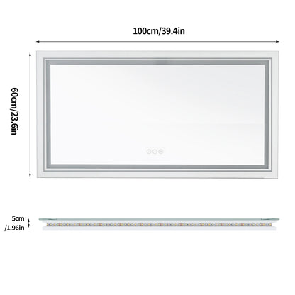 Illuminated Bathroom Mirror, Front and Backlit Lights