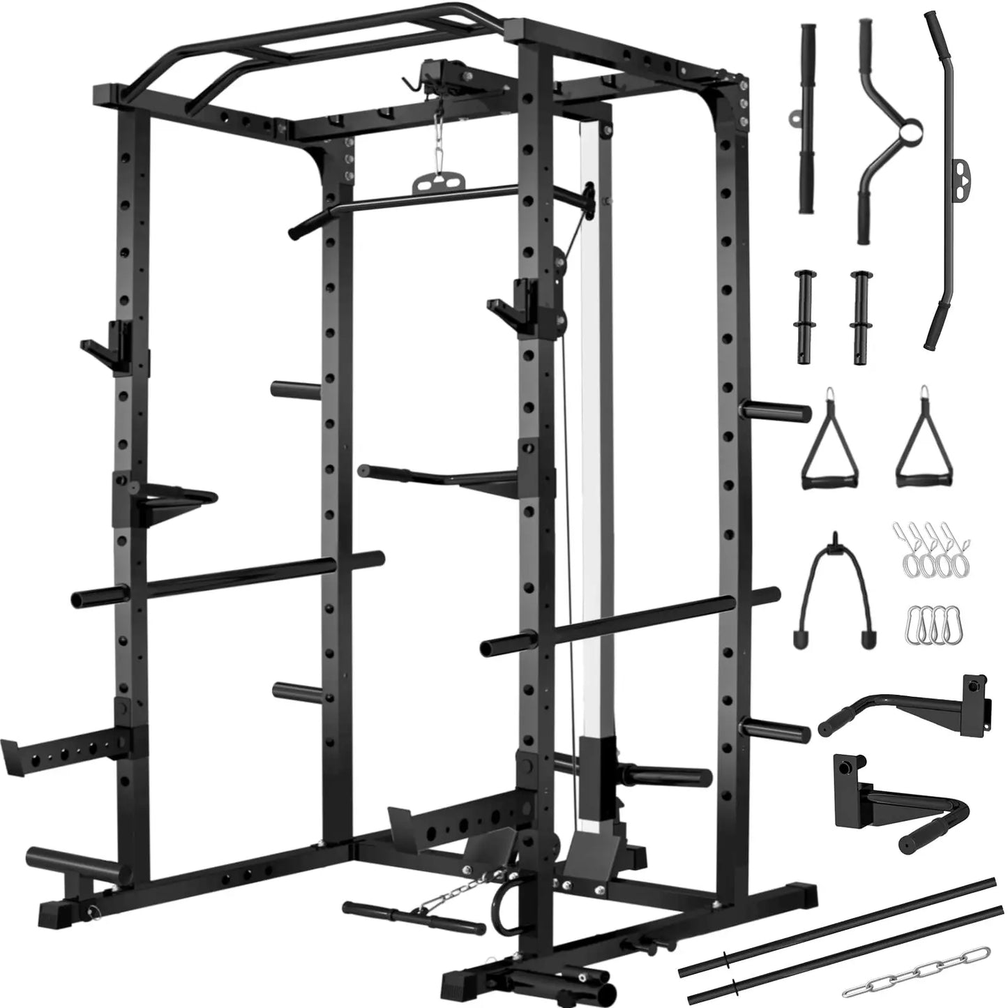 Multi-Functional Power Rack with Cable System