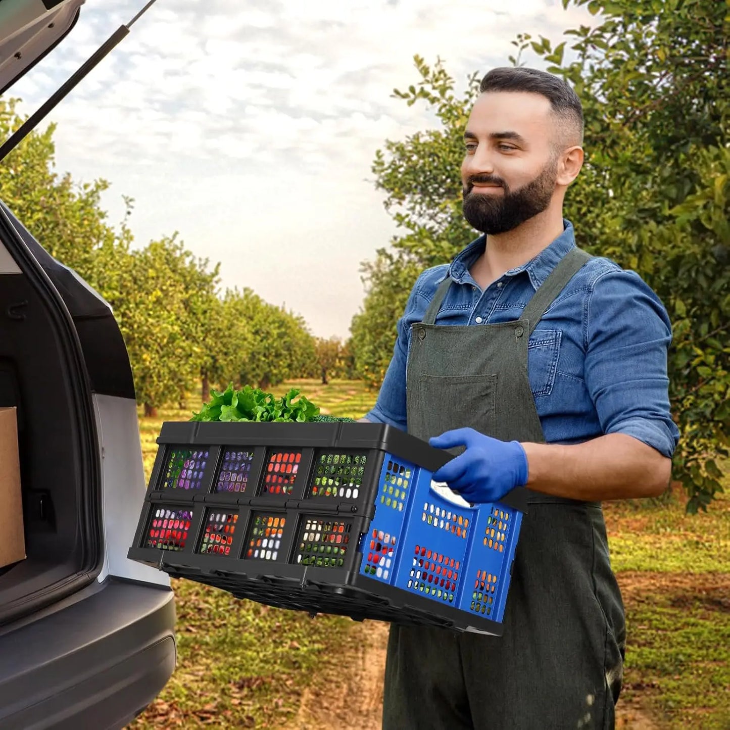 Heavy-Duty Collapsible Plastic Crate