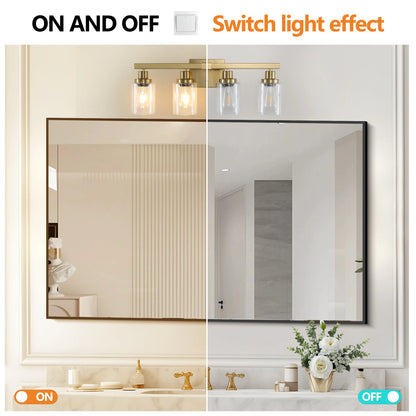 4-Light Vanity Light with Clear Glass Shades(No Bulbs)