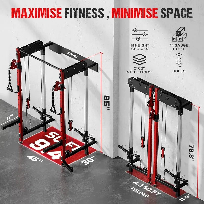 Squat Rack Dual Independent Pulley System