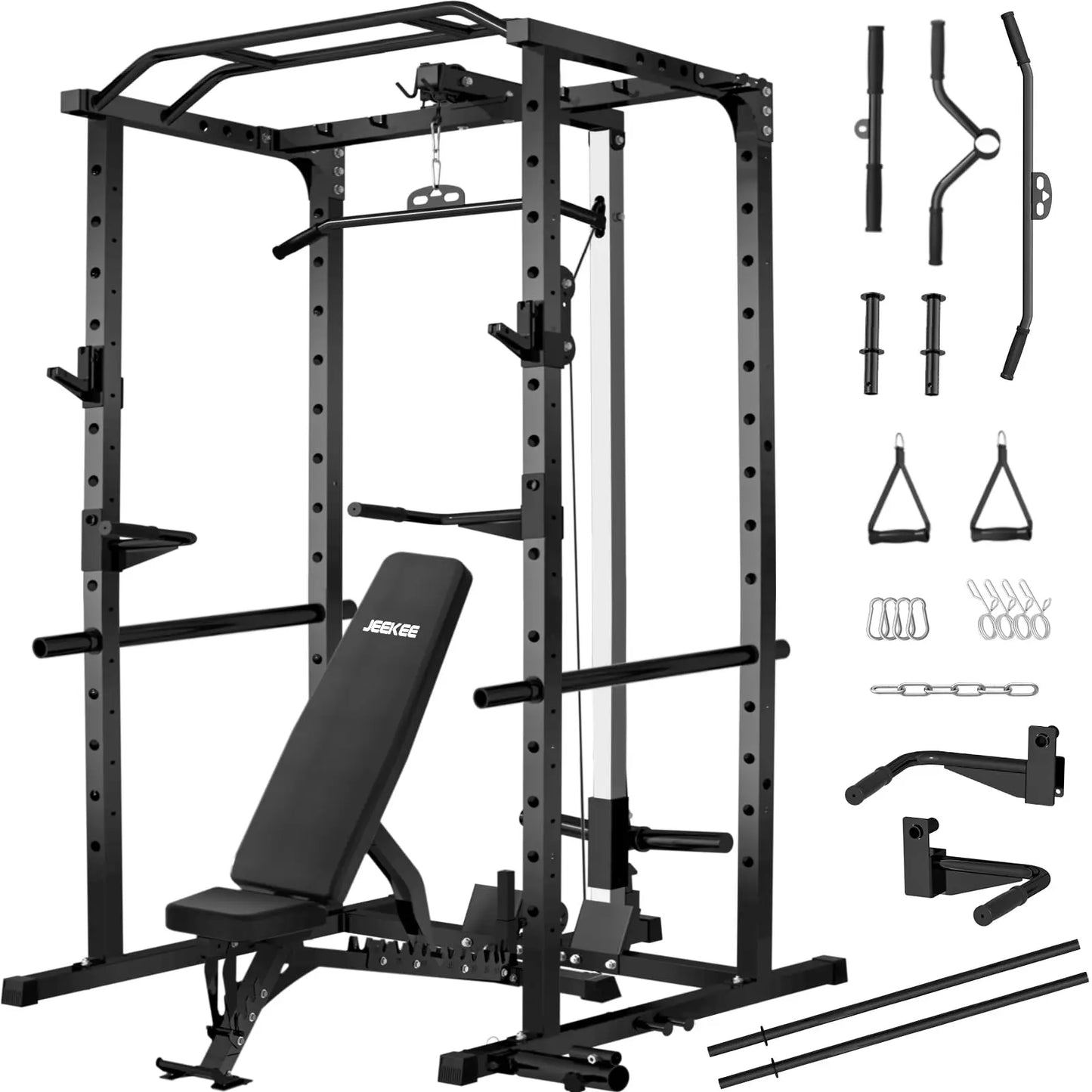Multi-Functional Power Rack with Cable System