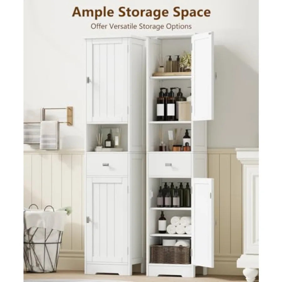 Storage Cabinet with Adjustable Shelves and Drawer
