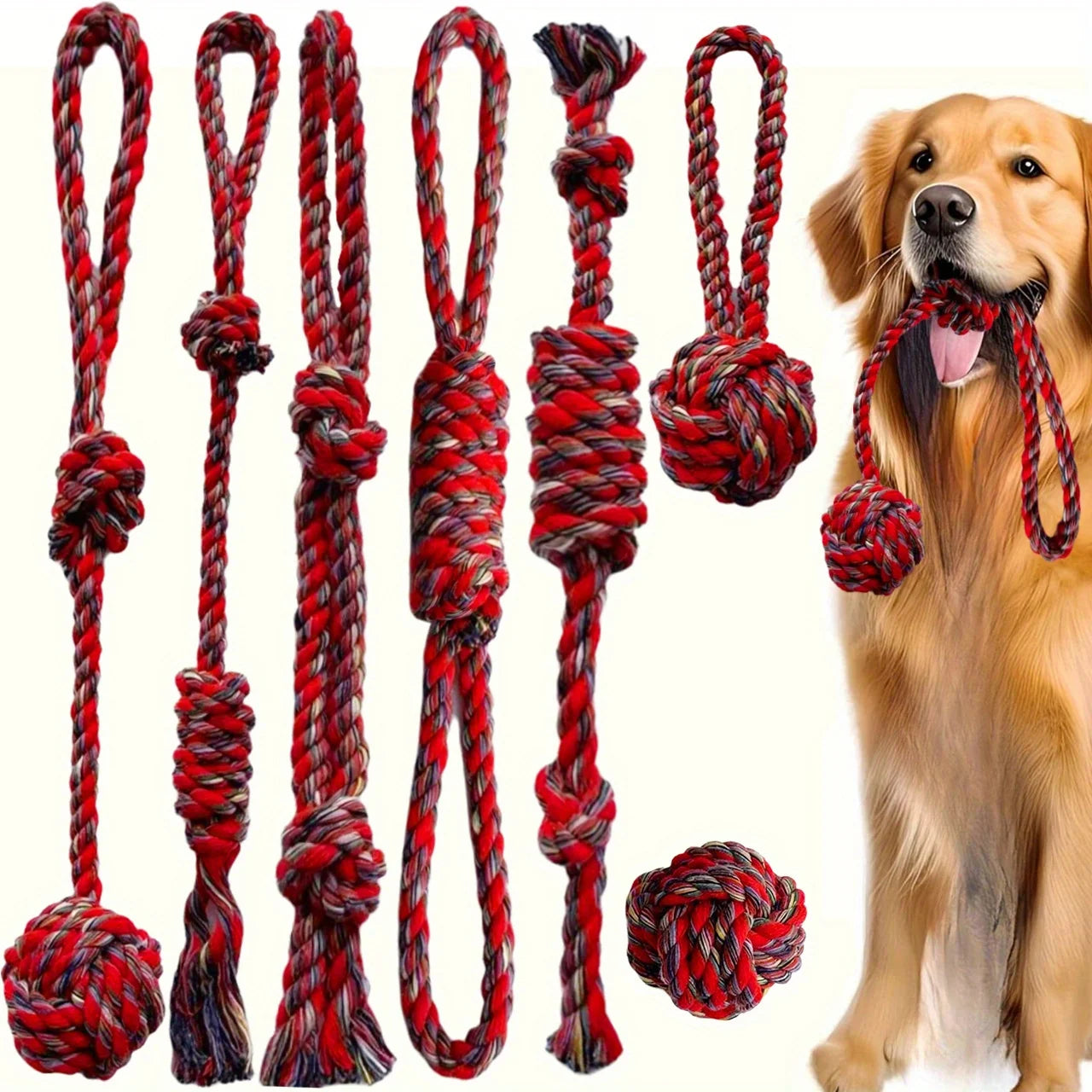 Heavy-Duty Dog Chew Rope Toys with Braided Knots