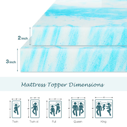 Memory Foam Mattress Topper Thick Gel, Cooling, Soft and Breathable