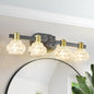 4-Light Wall Sconce with Clear Crystal Shades(No Bulbs)