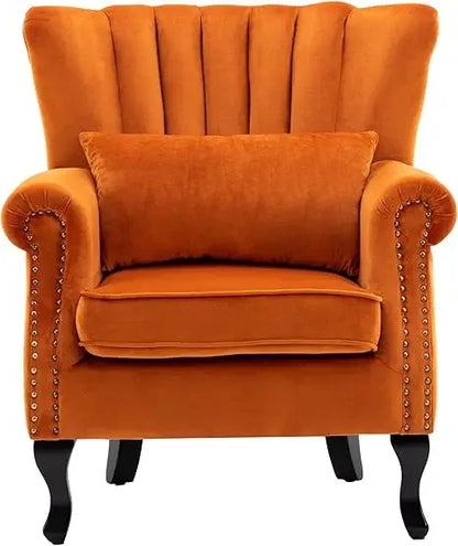 Comfortable Single Sofa with Channel Back and Pillow