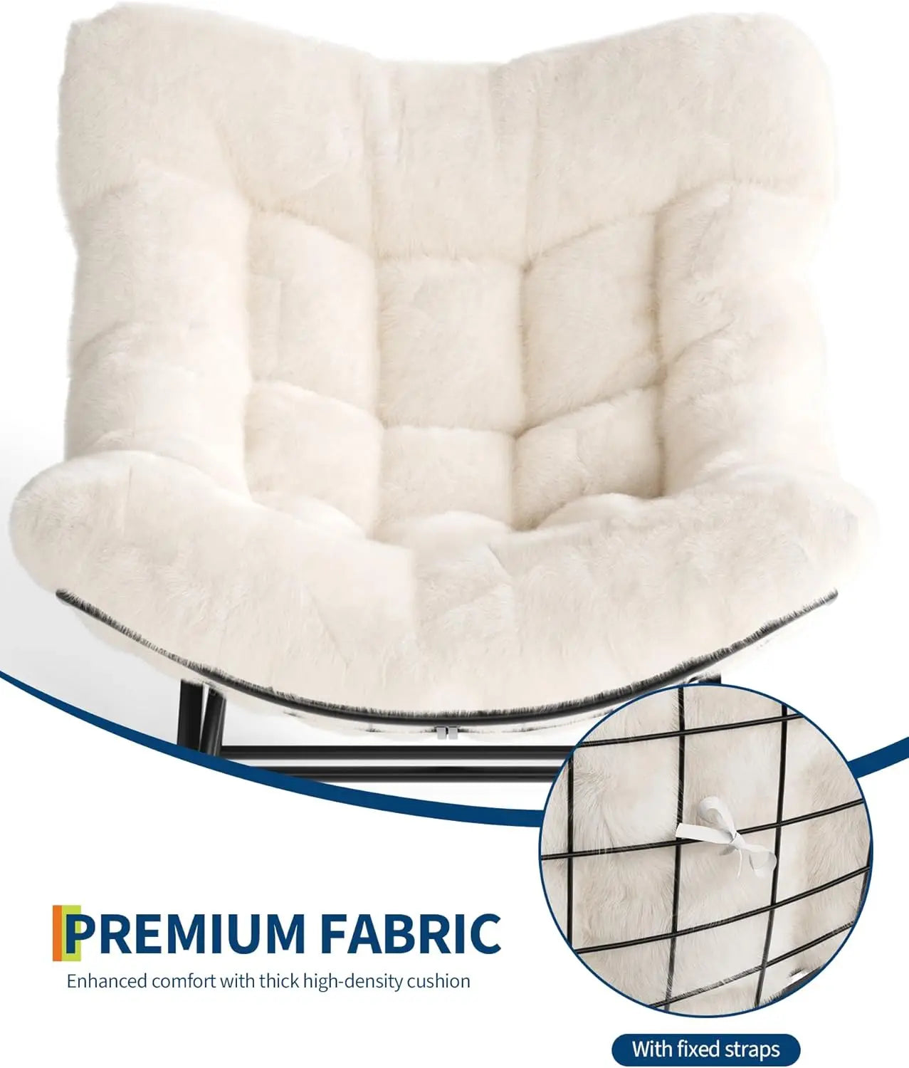 Outdoor Papasan Rocking Chair with Footrest