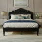 Velvet Bed Frame with Adjustable Tiara Headboard