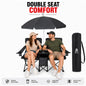 2-Seater  Folding Camping Chair with Built-in Umbrella