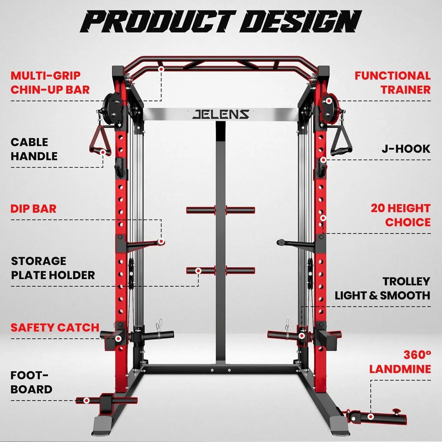 Power Rack with Dual Pulley System