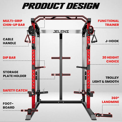 Power Rack with Dual Pulley System