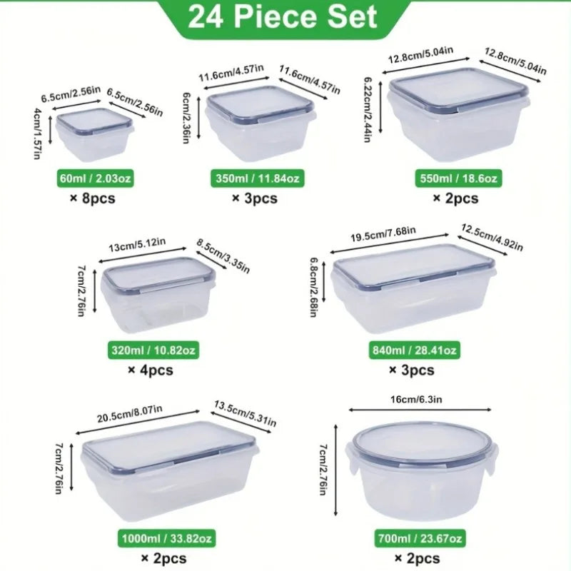 24 Airtight Containers & Lids with Labels for, Travel, Kitchen Organization