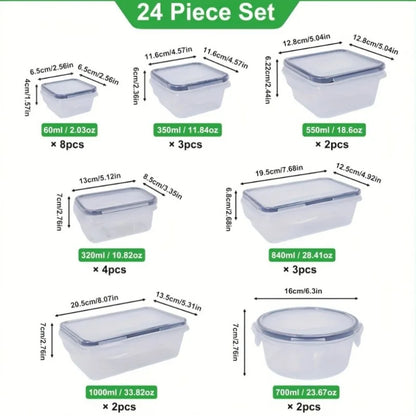 24 Airtight Containers & Lids with Labels for, Travel, Kitchen Organization