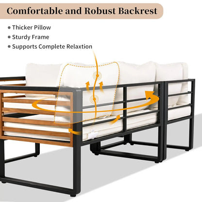 Outdoor Sofa Set with Coffee Table,