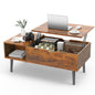 Lift Top Coffee Table  Wood Adjustable Storage Shelf Easy Lift Or Lower