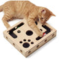 Cat Nail File Enrichment Box, Interactive Scratch Puzzle Maze Toy W/ Cat Wand & Bell Balls
