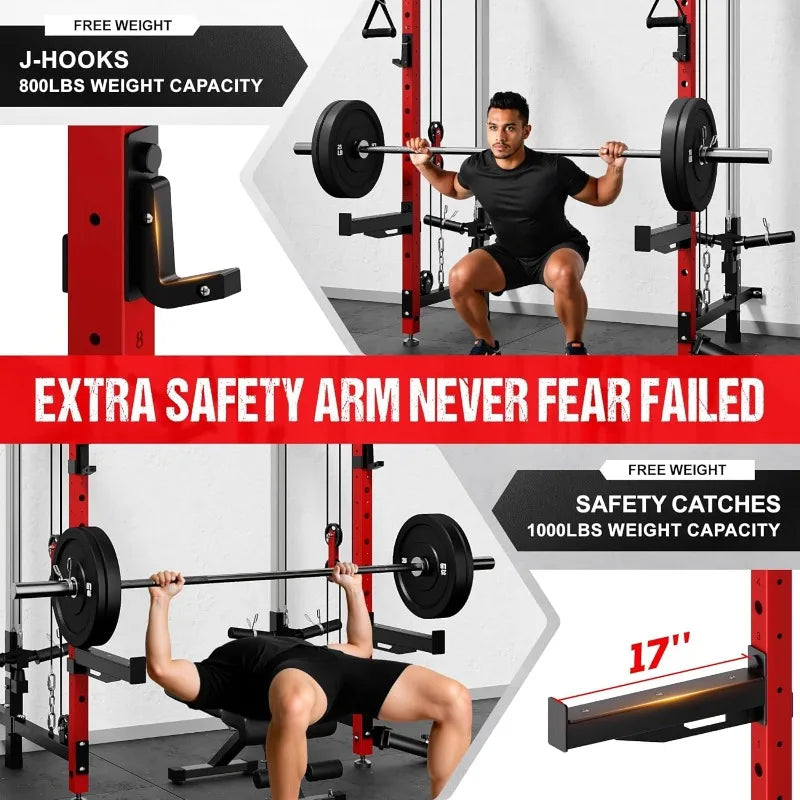 Squat Rack Dual Independent Pulley System