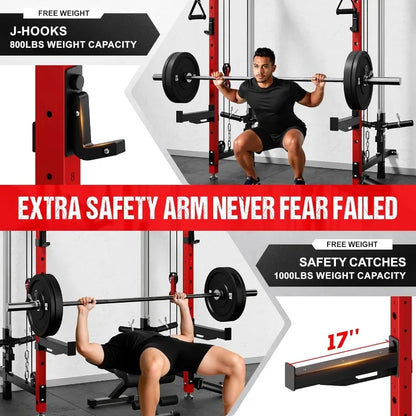 Squat Rack Dual Independent Pulley System