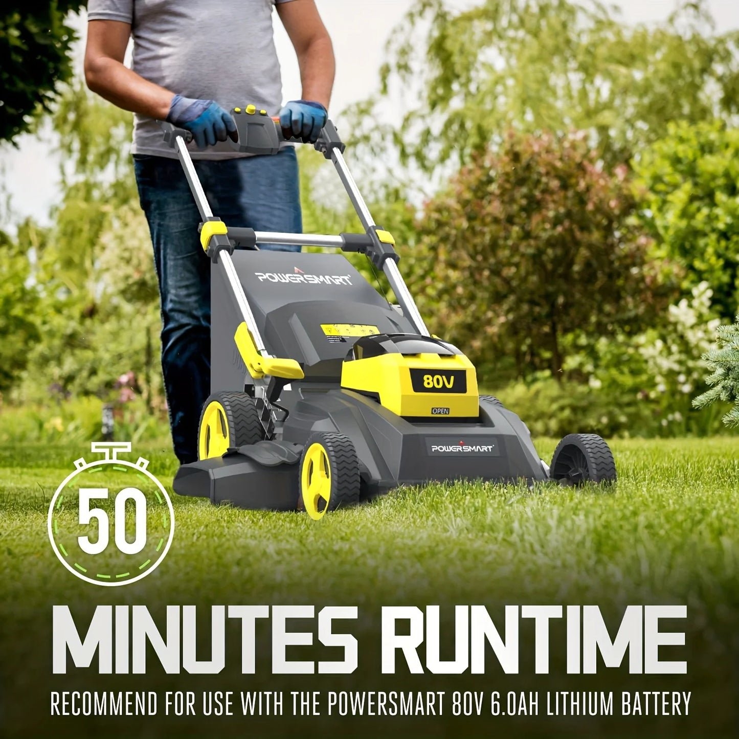 80V 26" Self-Propelled Lawn Mower, with Battery & Charger