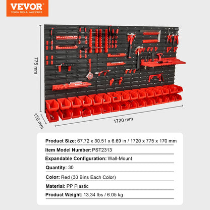 Parts Rack Organizer, with Wall Panels Hooks