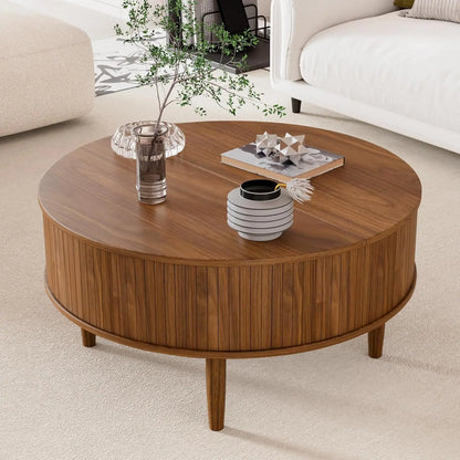 Round Lift Top Coffee Table with Storage