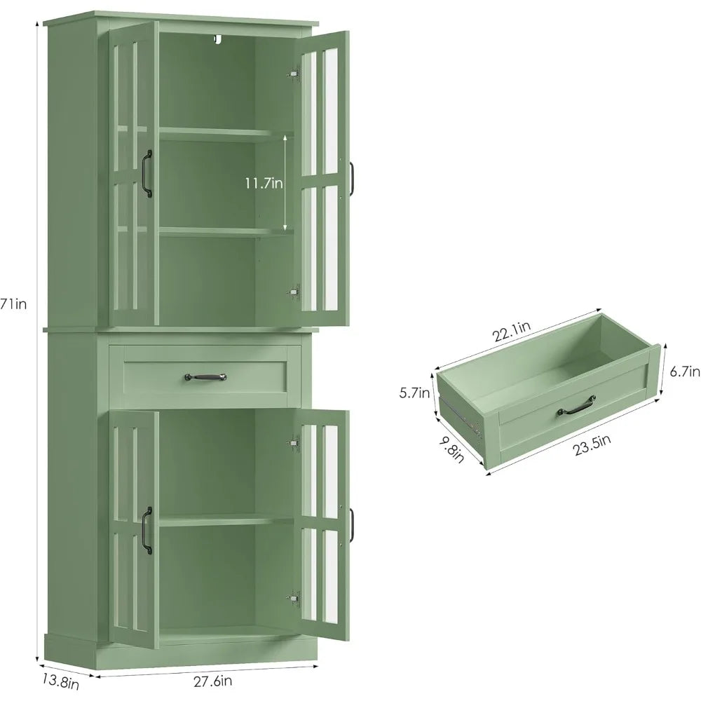 Cabinet with Glass Doors and Drawers