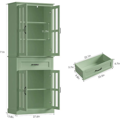 Cabinet with Glass Doors and Drawers