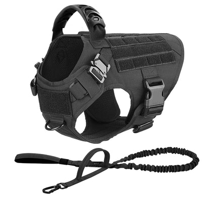 Tactical Dog Harness Leash Set for Training Walking, & Hunting
