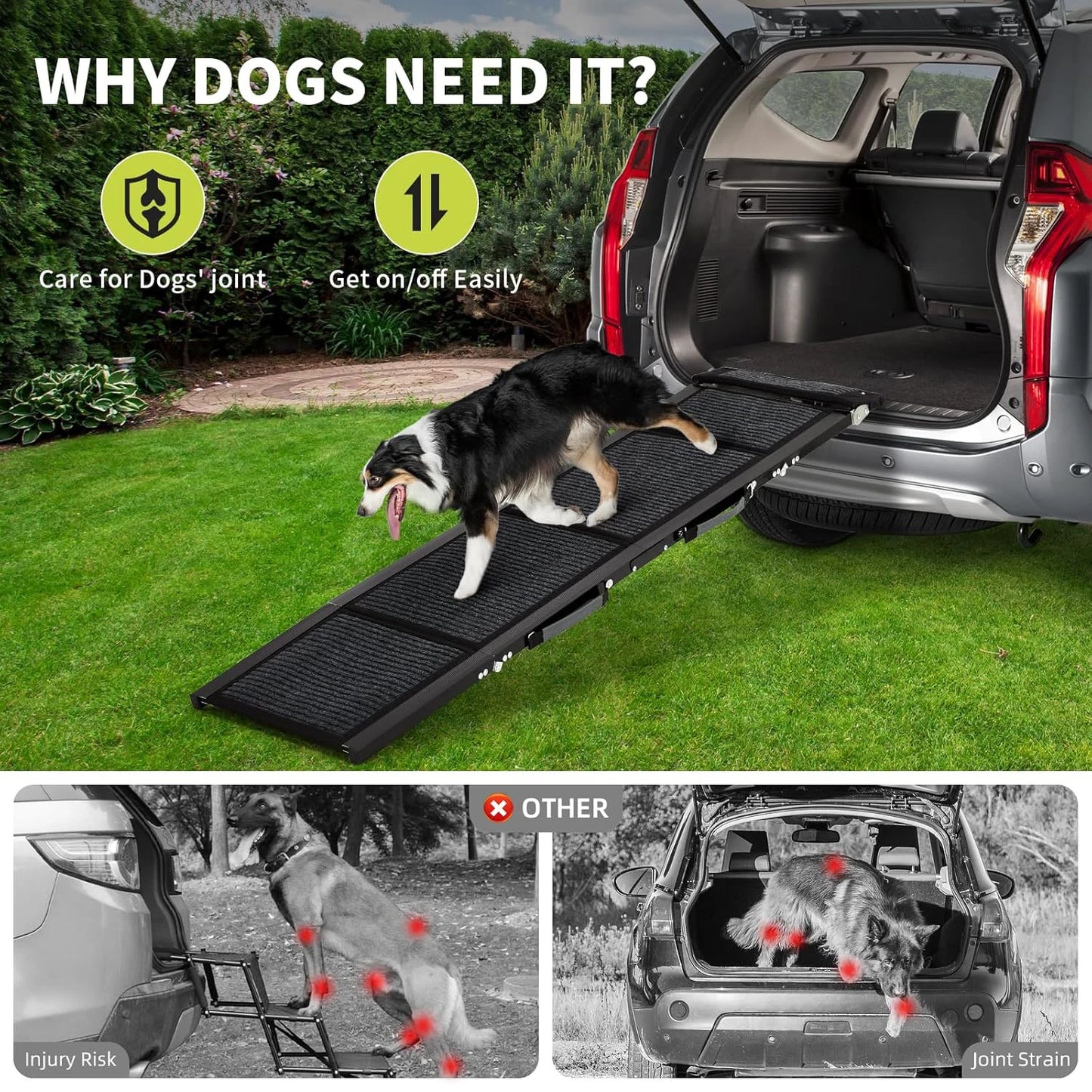 Folding Pet Ramp With Non-Slip Surface
