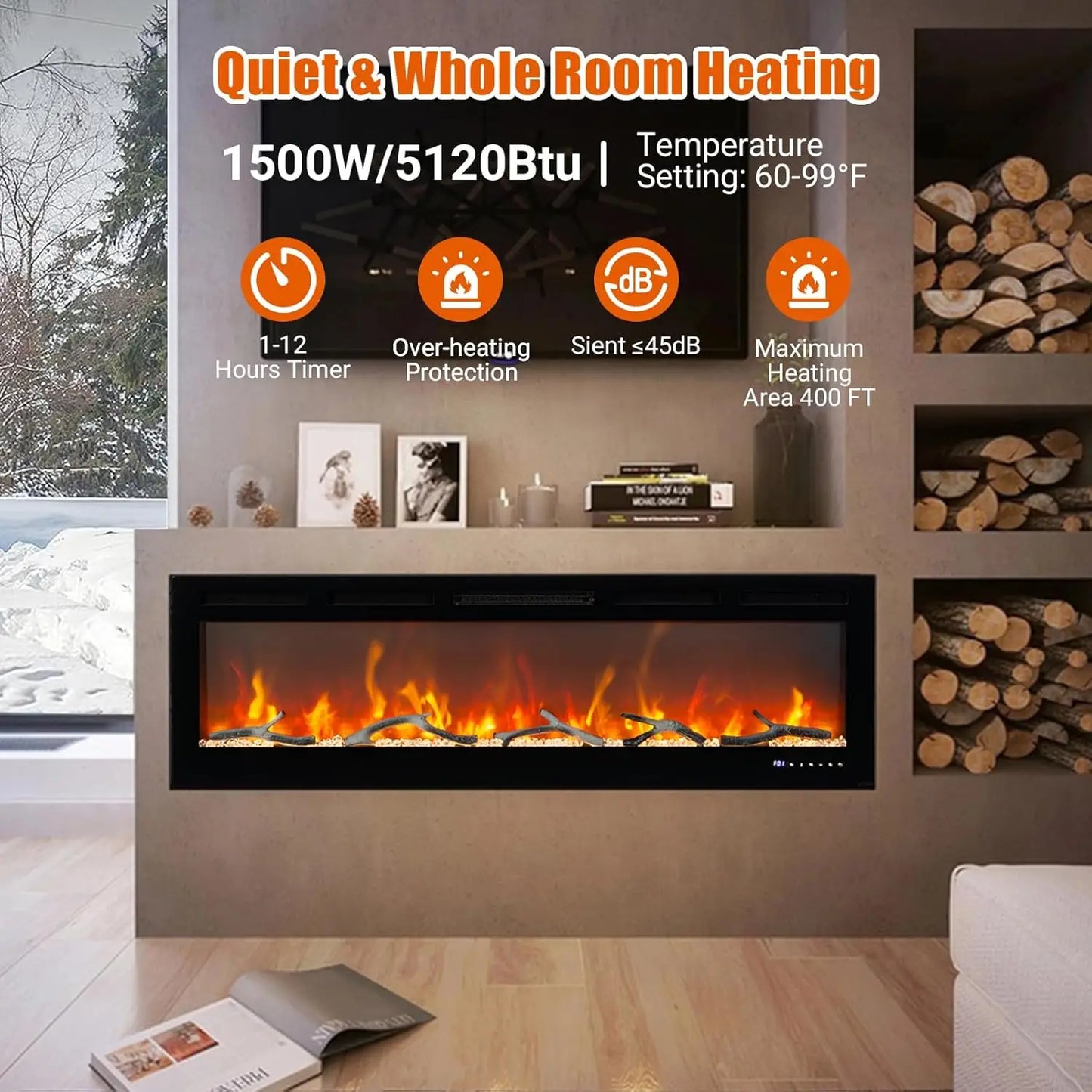 50 inch Electric Fireplace Heater