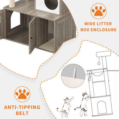 Cat Condo, Scratching Posts & Litter Cabinet For Indoor Cats