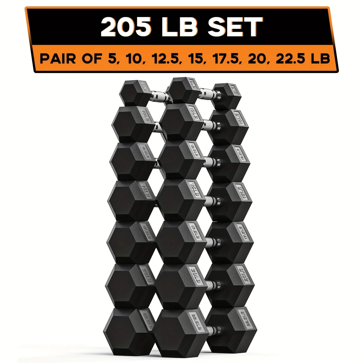 Dumbbell Set Rubber Encased