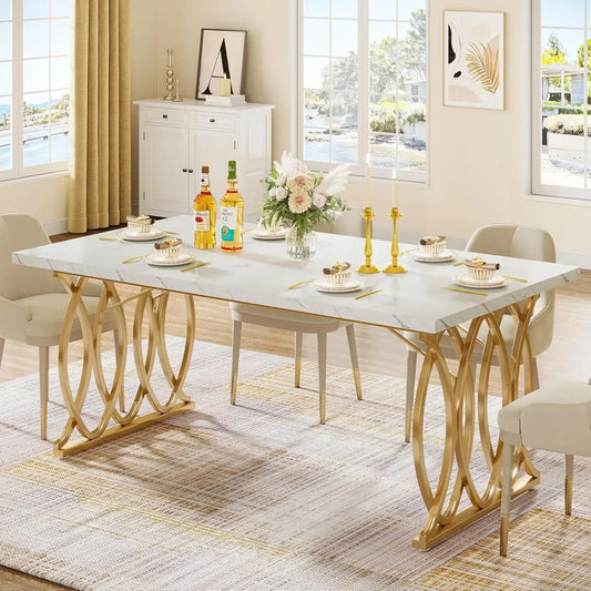 63" Large Kitchen Table for 4-6 People, Rectangular