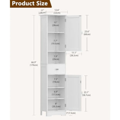 Storage Cabinet with Adjustable Shelves and Drawer