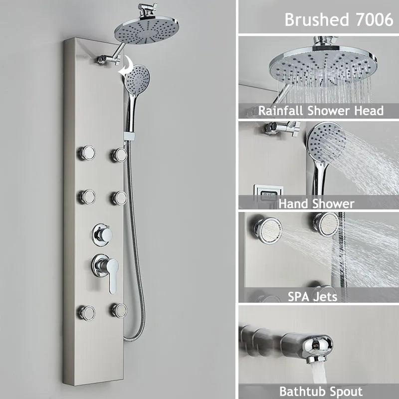 Shower Panel SPA Massage Jet Shower Waterfall Rain Shower