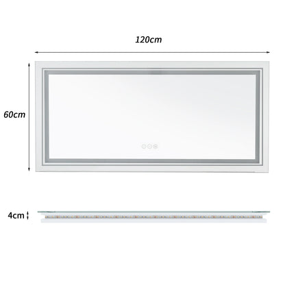 Illuminated Bathroom Mirror, Front and Backlit Lights