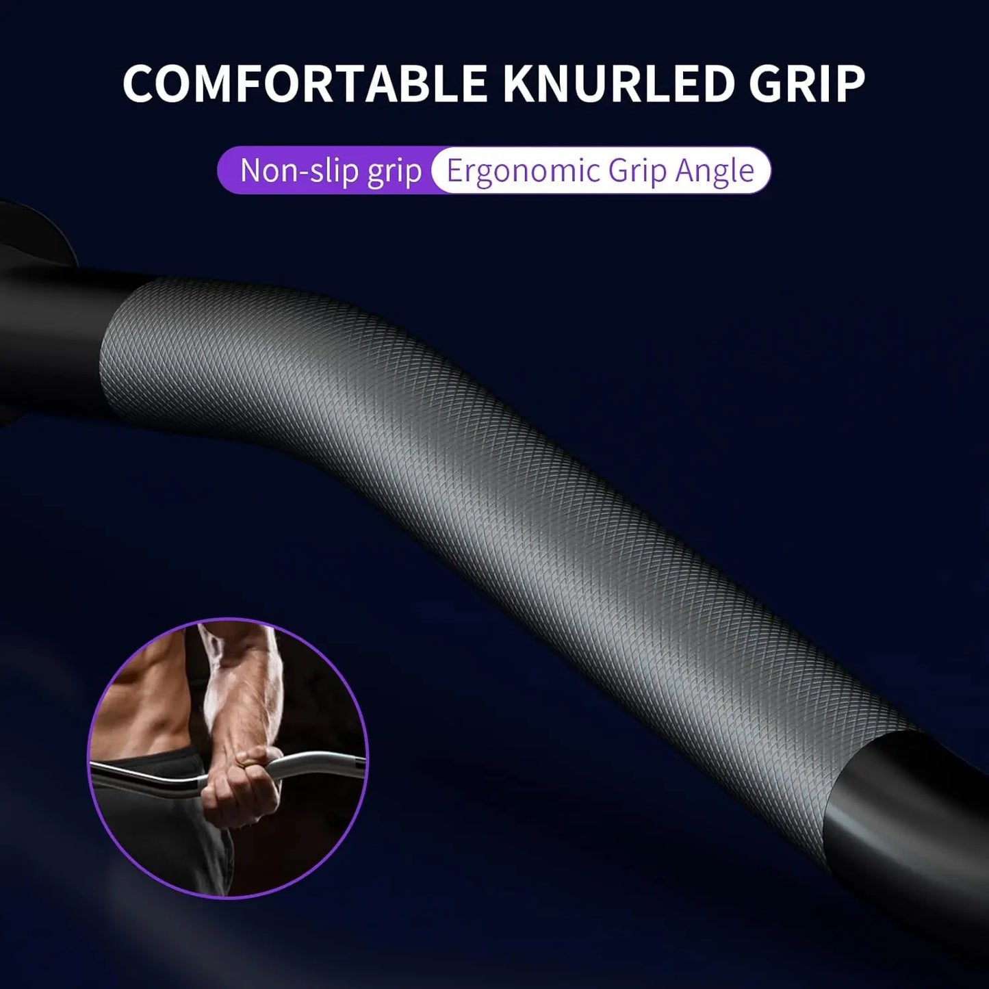 47-inch EZ Curl Bar for Weight Lifting- 220lb Capacity with Star Nuts