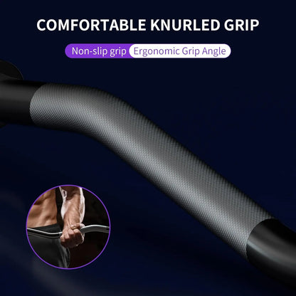 47-inch EZ Curl Bar for Weight Lifting- 220lb Capacity with Star Nuts