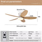 Ceiling Fan with Light 3 Colors, 6 Speeds