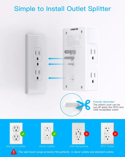 Power Strip with, Surge Protector
