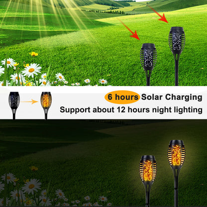 Solar Flame Torch Light LED Flickering Outdoor Night Lamp