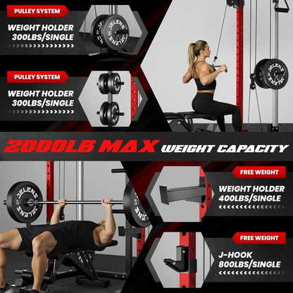 Power Rack with Dual Pulley System